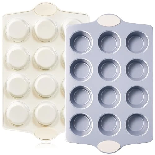 Stylish Ceramic Muffin Pan 2 Count Clean