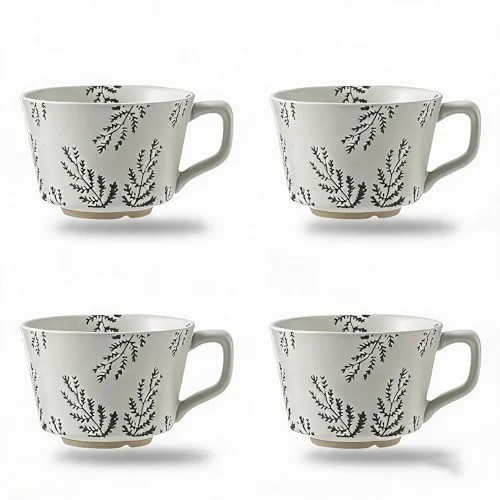 World-Class 4 Pack Speckled Ceramic Coffee Mugs Authentic