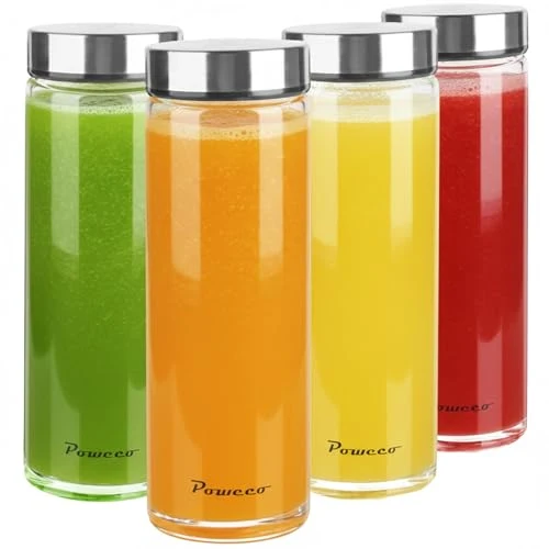 Sustainable Glass Juice Bottles 4 Pack 20 oz 4 Count Recyclable