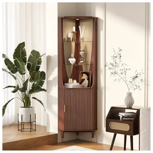 Superior Tall Corner Bar Cabinet for Liquor Innovative