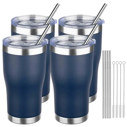 Crafted 20oz Coffee Tumbler with Lid and Straw Double Wall Vacuum Insulated Cup Stainless Steel Travel Mugs Insulated for Hot Cold Leakproof Powder Coated Tumbler for Indoor Outdoor Proven