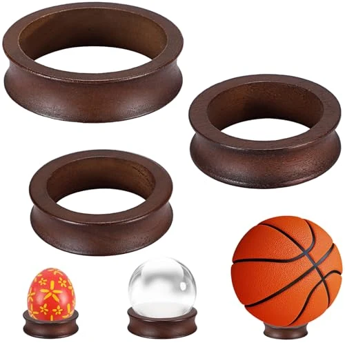 Authentic Pack of 12 Wooden Sphere Holder Display Stand for Crystal Sport Ball 12 Count Reusable