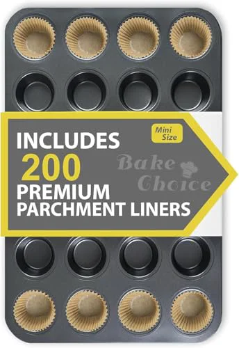Exceptional Mini Muffin Pan with 200 Cupcake Liners First-Class