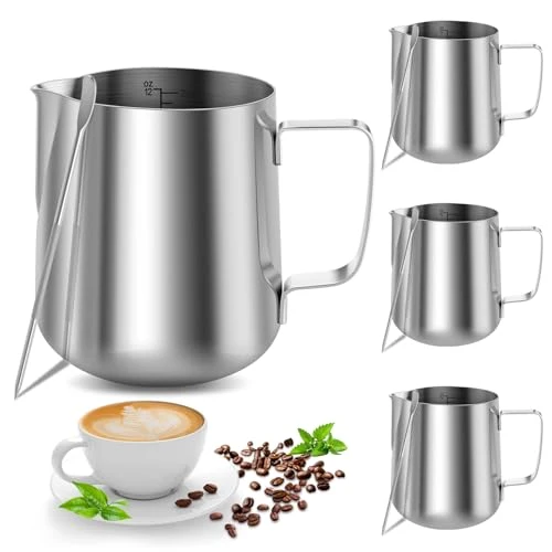 Green 4PCS Milk Frothing Pitcher 4 Count Powerful