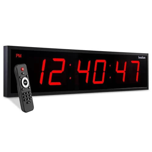 Top-Quality Oversized Digital Wall Clock with Large LED Display Timer Clean