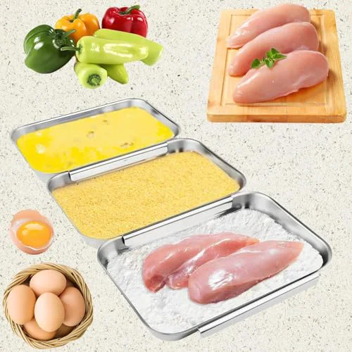 Healthy 3 Piece Stainless Steel Breading Set 3 Count Responsible