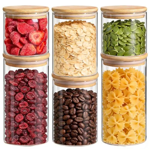 Reusable Glass Storage Containers with Lids 6 Count Secure