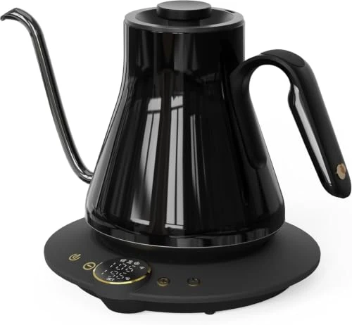 Artisan Gooseneck Electric Kettle with ±1℉ Temperature Control 0.9 Liter Minimalist