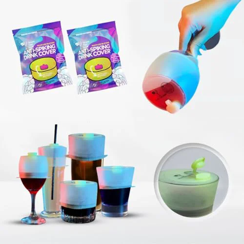 Traditional Drink Cover for Cups and Glasses. Multi Use Silicone Anti Spiking Drink Cover Protector With Lift Lock Sip System. Prevent Spiking. No Spill. Reusable and Straw Compatibility Certified