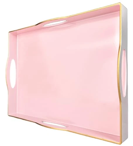 Innovative Pink Serving Tray with 4 Handles Clean
