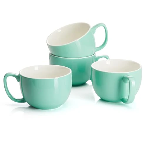 Sustainable 16oz Large Coffee Mugs Set of 4 4 Count Eco-Friendly