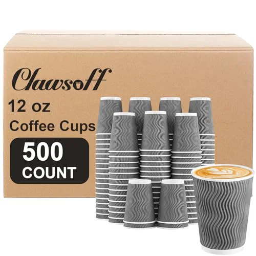 User-Friendly 500 Pack 12 oz Coffee Cups Disposable Insulated Paper Cup Gray 500 Count Premium Material