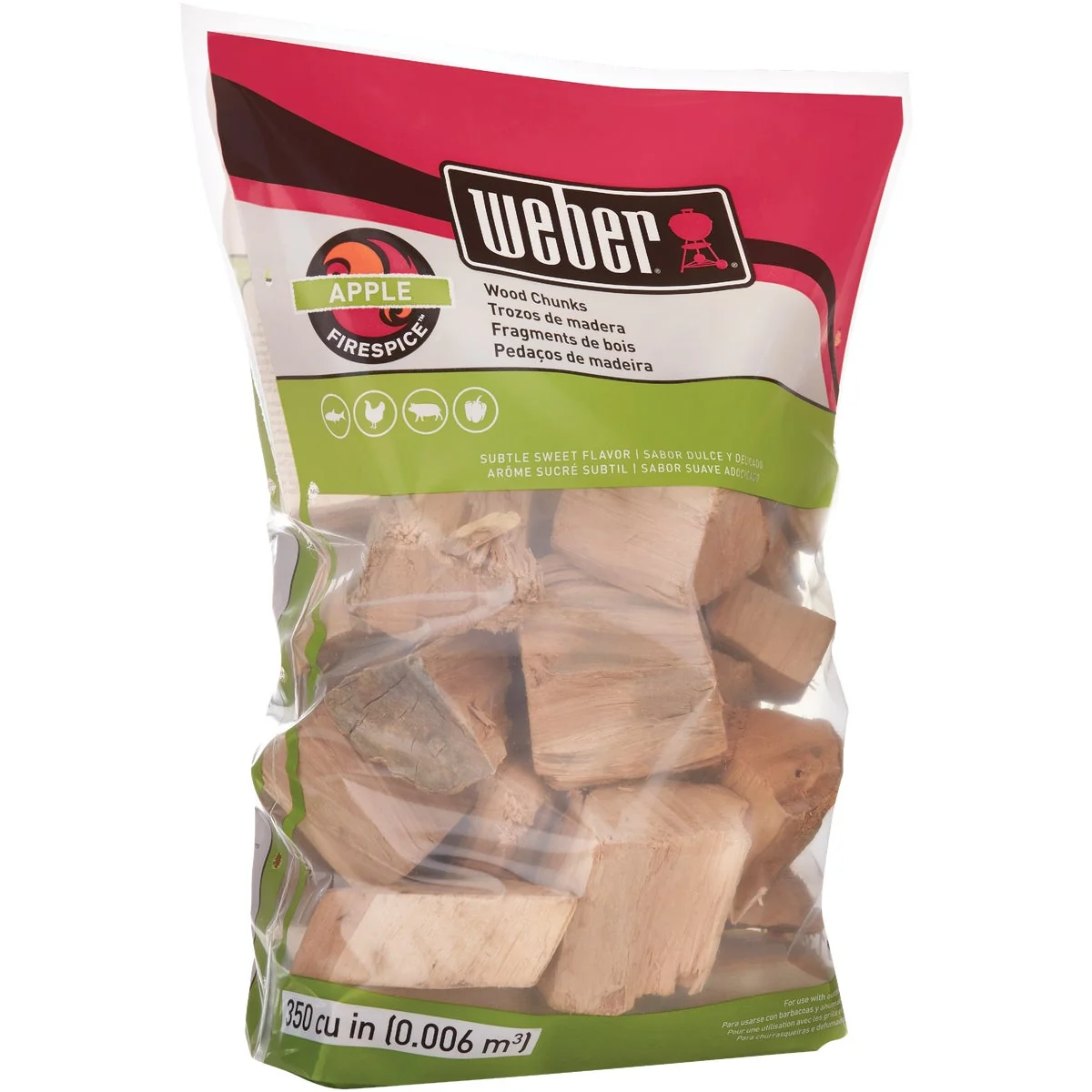 Consistent Weber FireSpice 350 Cu. In. Apple Smoking Chunks Environmentally Friendly
