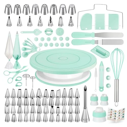 Unique 158 Cake Decorating Kit Baking Supplies Tools for Beginners Pros Clean