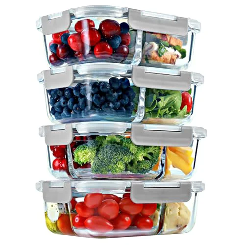 Next-Generation Glass Meal Prep Containers 2 3 Compartment 4 Count Efficient