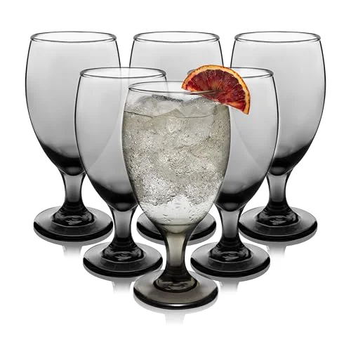 Powerful Classic Smoke Goblet Beverage Glasses 6 Count Efficient