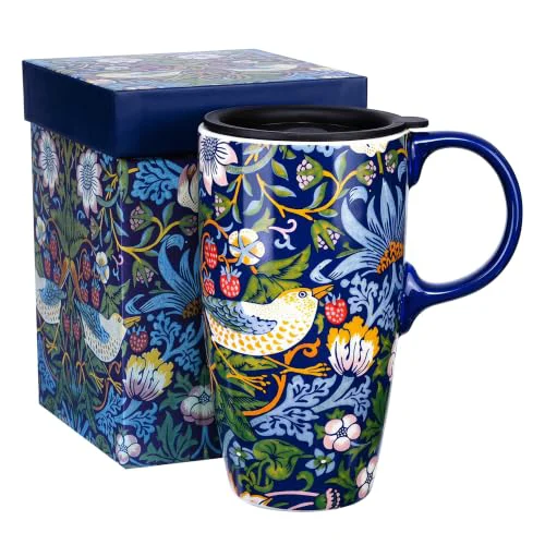 Innovative 17oz Ceramic Travel Mug with Lid Handle Smooth