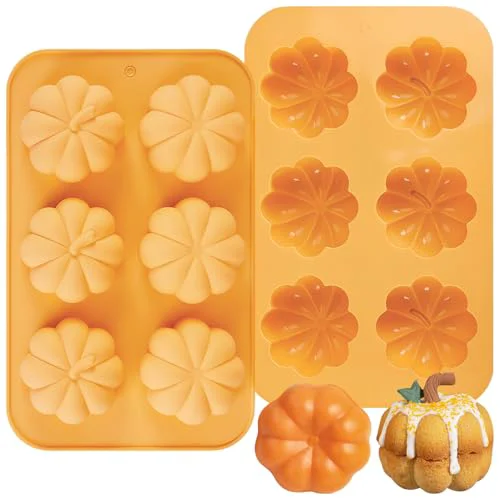 Professional Pumpkin Cake Molds Silicone 3D Pumpkin Cake Cupcake Pan Fall Candy Molds 12 Cavities World-Class