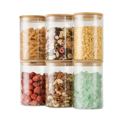 Innovative 32oz 1Qt Round Glass Storage Containers with Lids 6 6 Count Next-Generation