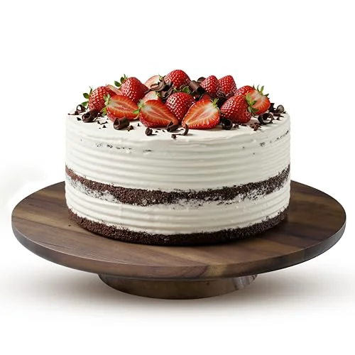 Sophisticated 13 Acacia Cake Stand Rotating with Non Original