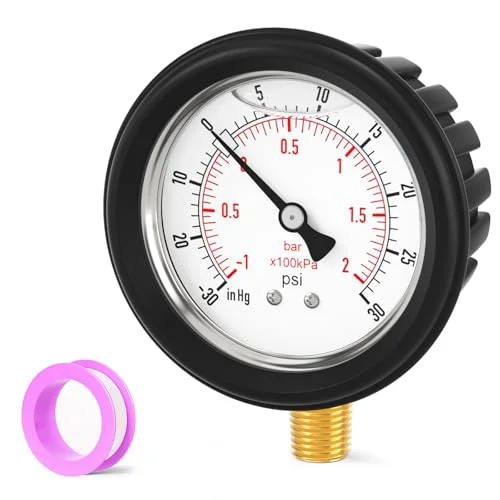 Original Design 30 30PSI Stainless Steel Liquid Filled Pressure Gauge Casual