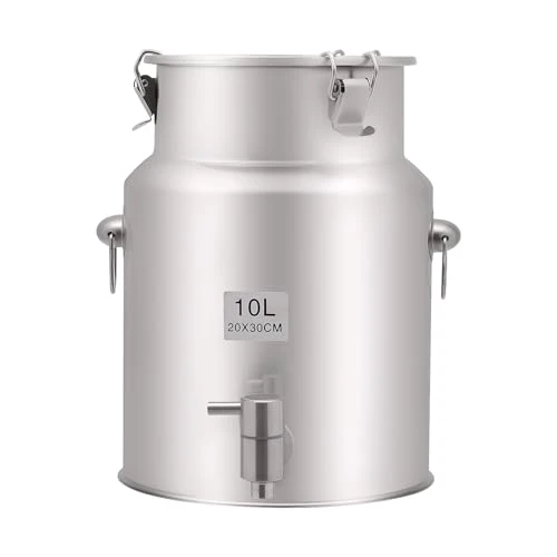 Verified 2.64 Gal 304 Stainless Steel Milk Can with Faucet and Sealing Lid Eco-Friendly
