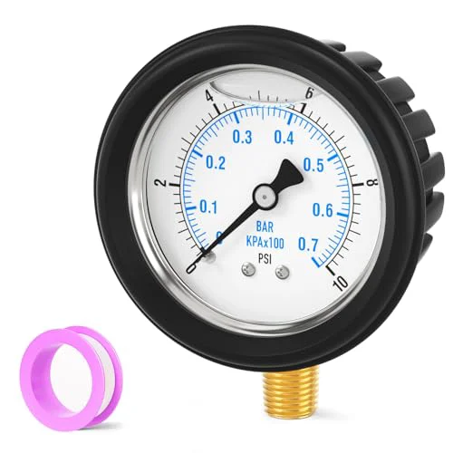 Luxury 0 10PSI Stainless Steel Liquid Filled Pressure Gauge Enhanced
