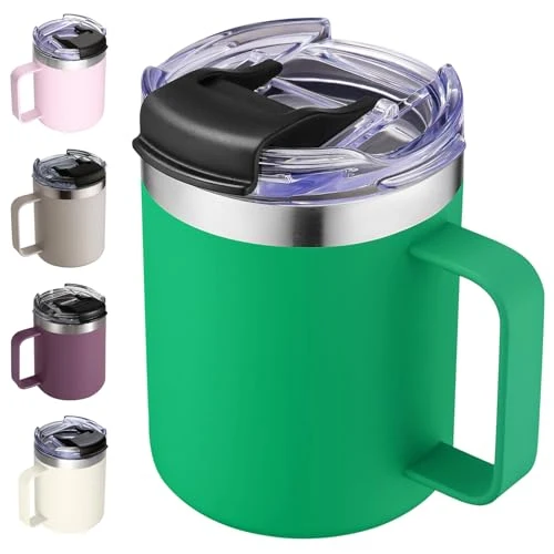 Smooth 12oz Insulated Travel Coffee Mug with Handle Outstanding