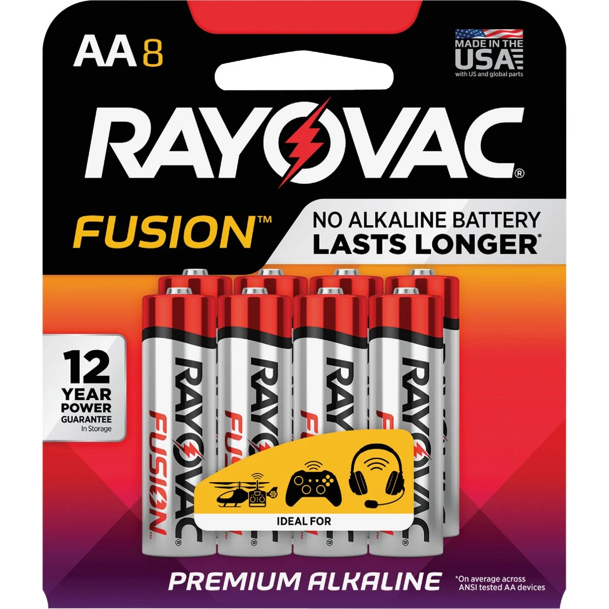 Smooth Rayovac Fusion AA Alkaline Battery 8-Pack User-Friendly