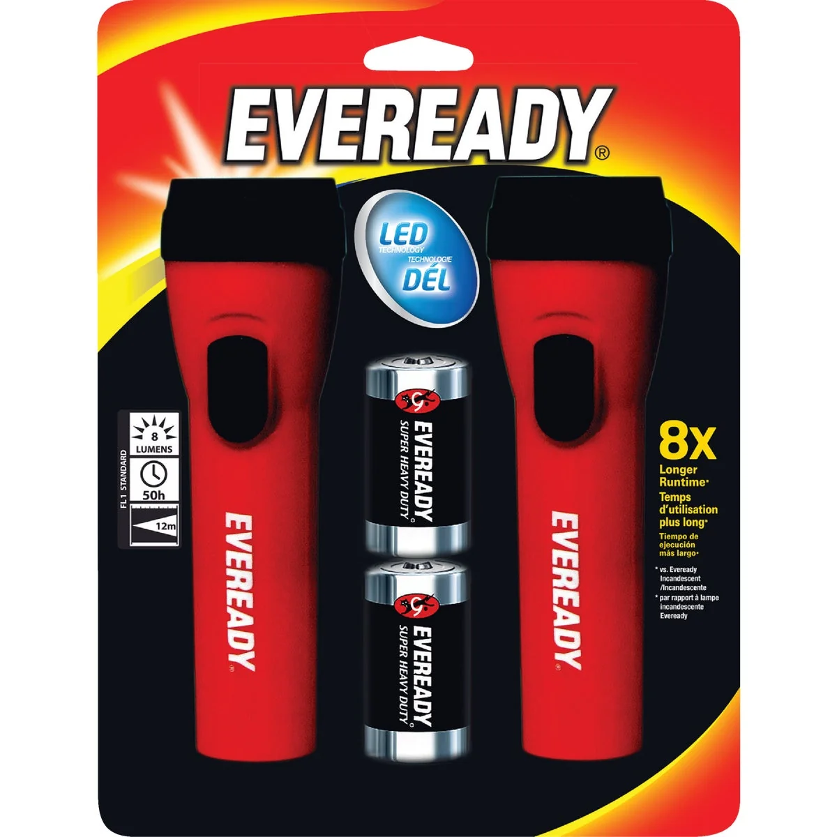 Consistent Eveready 7 Lm. LED 2D General Purpose Flashlight Set Next-Generation