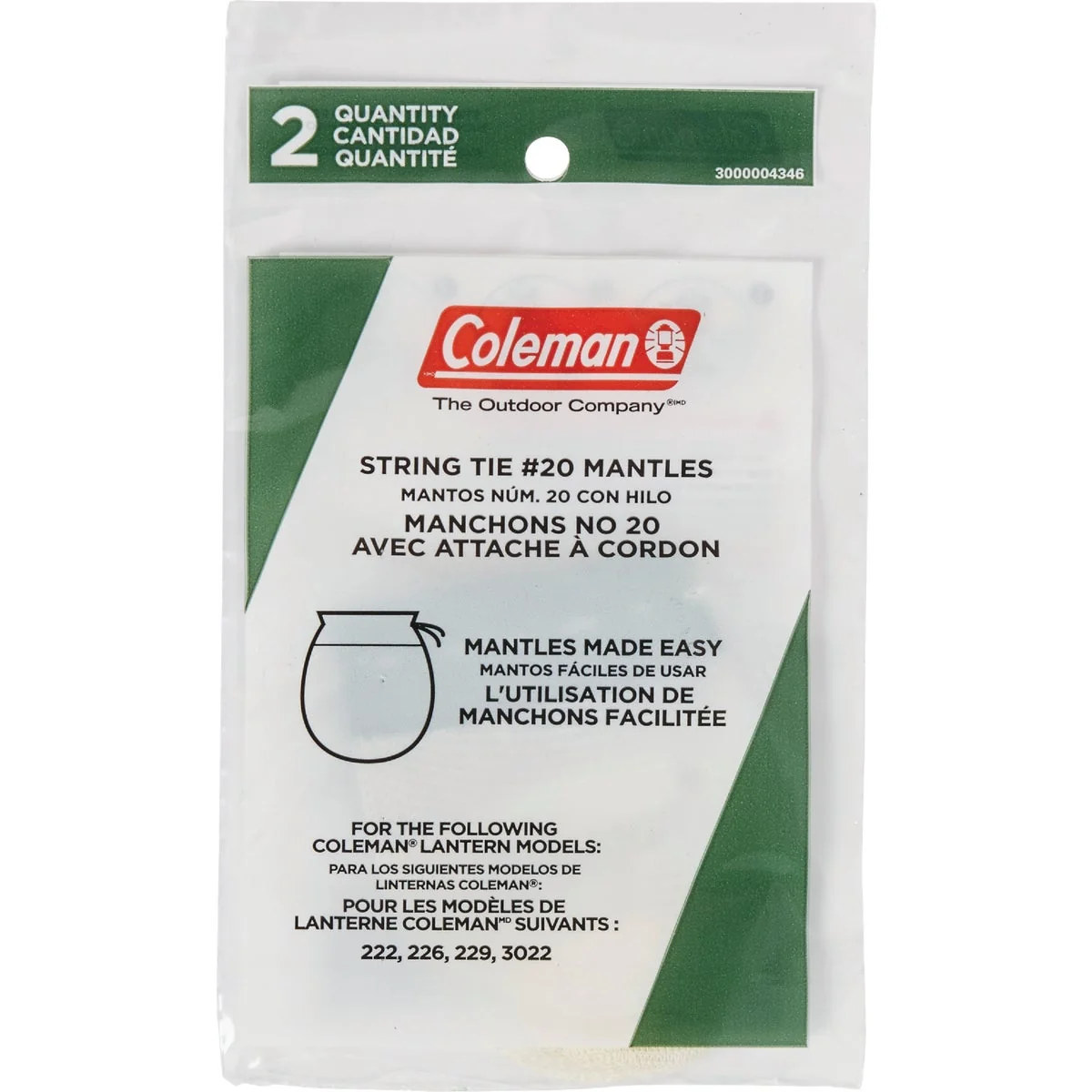 Carefully Designed Coleman 20 Standard Tie Lantern Mantle 2-Pack Flexible