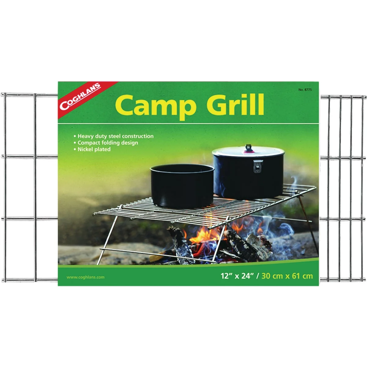 Lightweight Coghlans 12 In. W. x 24 In. L. Nickel-Plated Metal Camp Grill Traditional