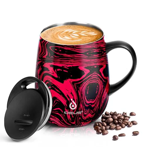 Elegant 16 oz Insulated Coffee Mug with Lid and Handle Secure