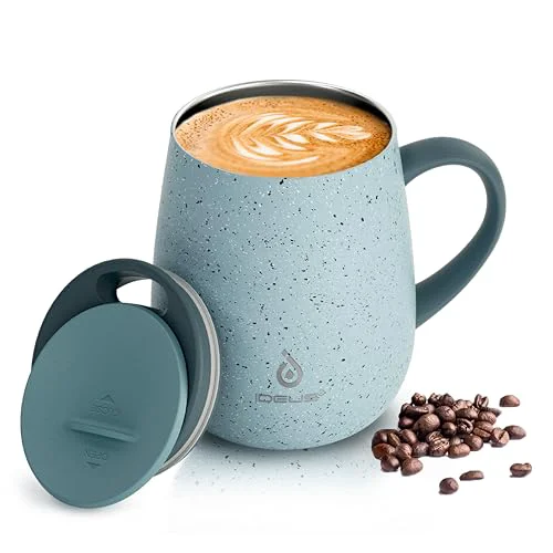 Unique 16 oz Insulated Coffee Mug with Lid and Handle World-Class