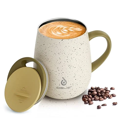 Innovative 16 oz Insulated Coffee Mug with Lid and Handle Organic