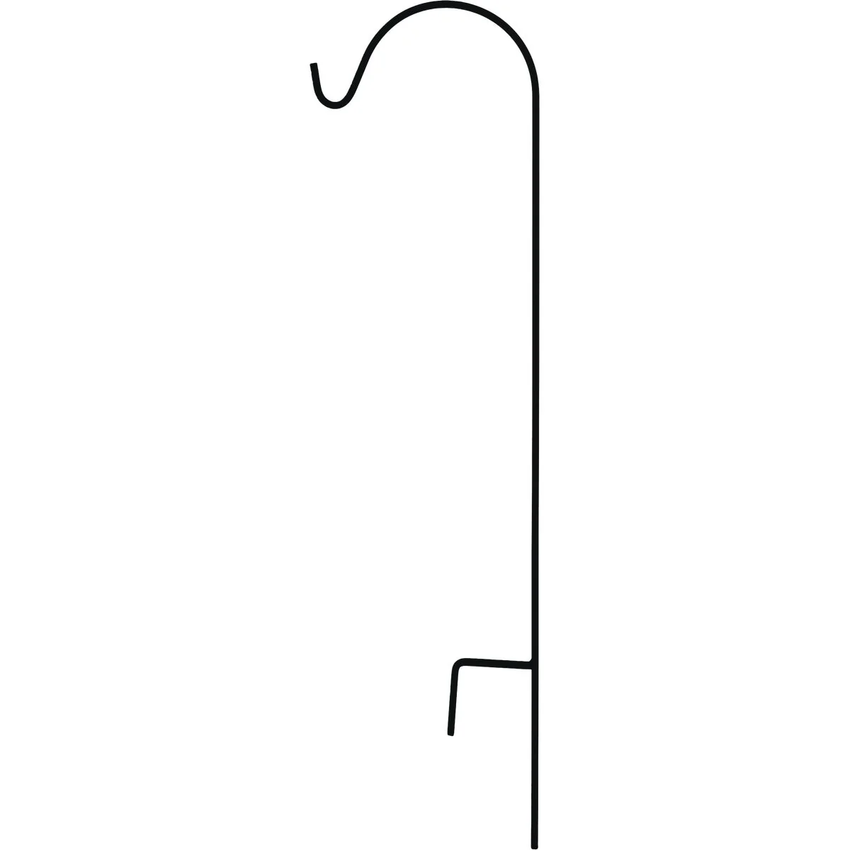 Traditional UrbanGarden 45 In. Matte Black Square Steel Shepherd Hook Enhanced
