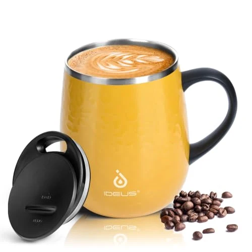 Official 16 oz Insulated Coffee Mug with Lid and Handle Versatile