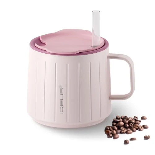Dependable 14 oz Insulated Coffee Mug with Lid and Straw Genuine