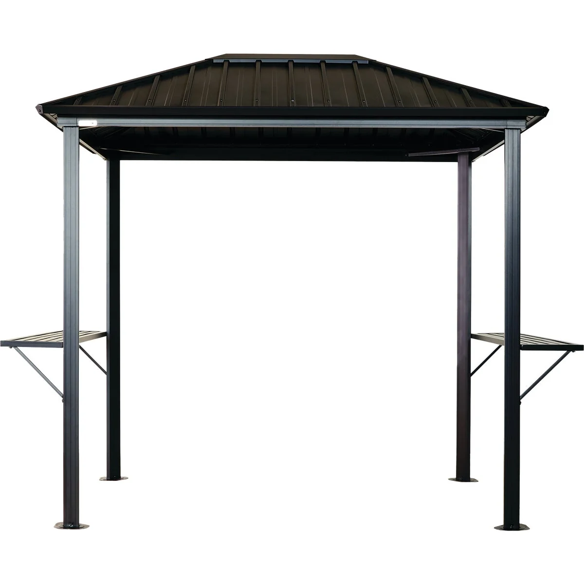 Sophisticated Sojag Dakota 6 Ft. x 8 Ft. Brown Powder-Coated Metal Grill Gazebo with Shelves Comfortable
