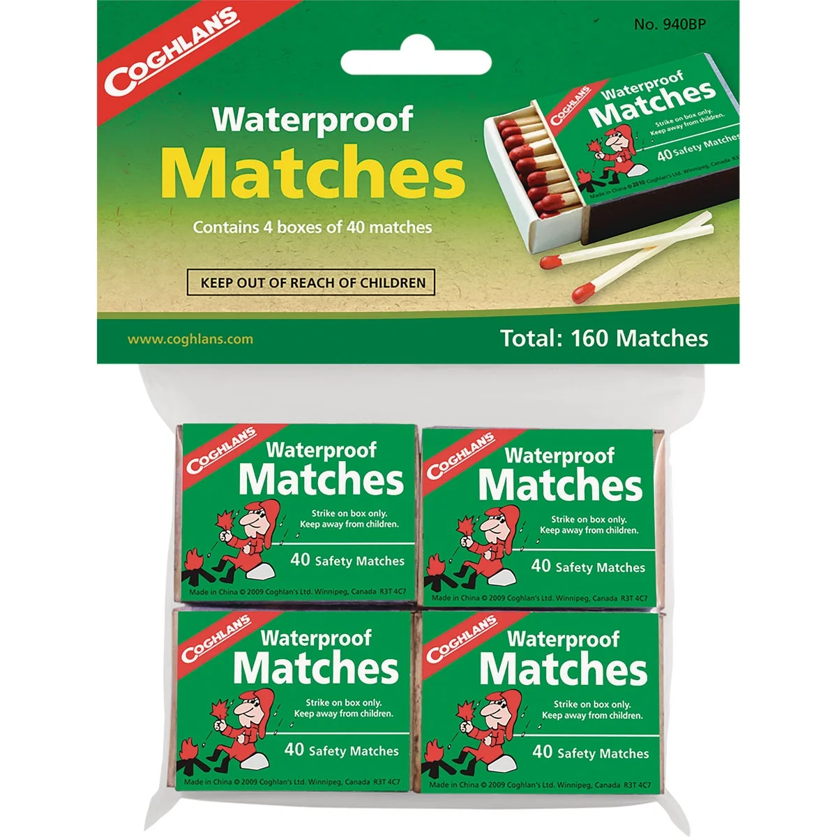 Top-Quality Coghlans Waterproof Matches 4-Pack Outstanding