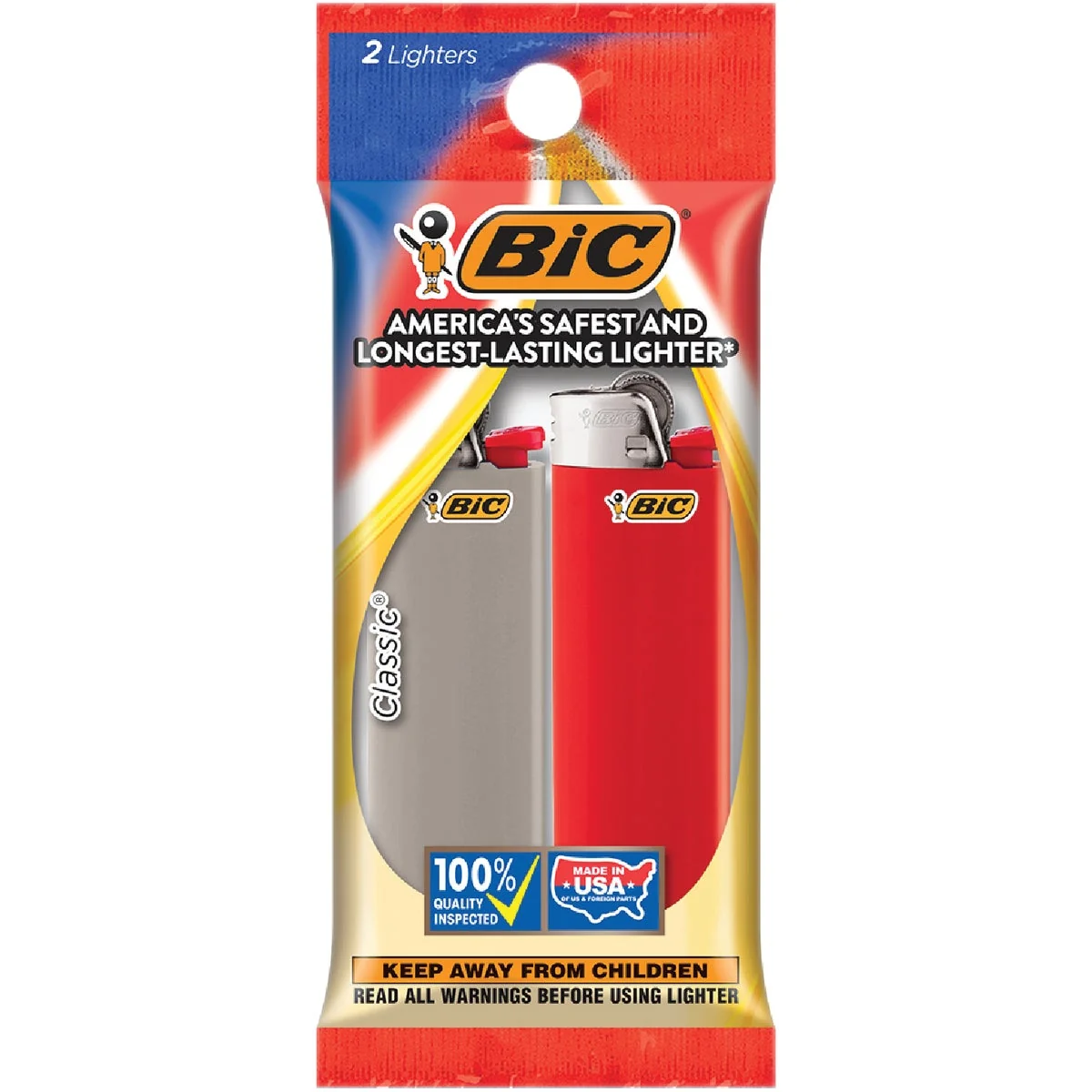 Safe BIC Pocket Lighter Clip Strip 2-Pack Classic