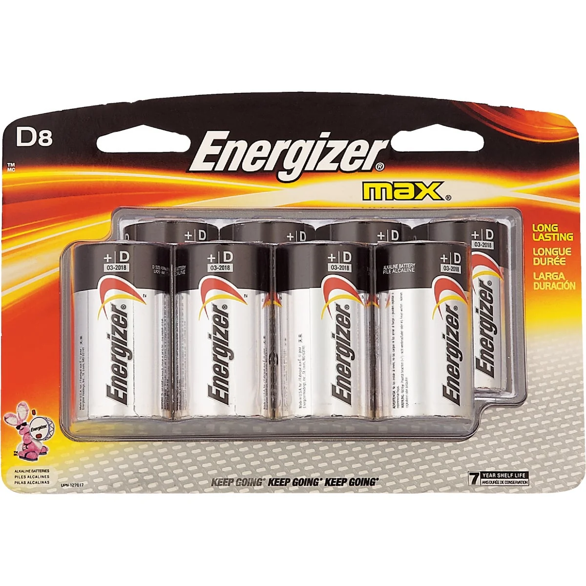 Versatile Energizer Max D Alkaline Battery 8-Pack Premium Material