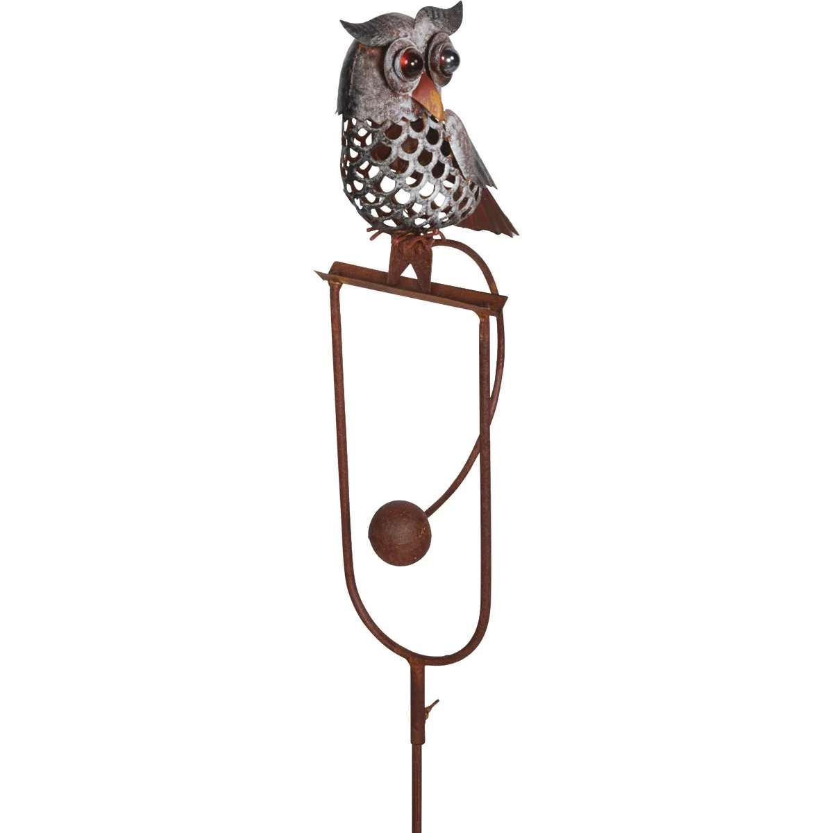 Organic Terre Verde 41 In. Steel Rocking Owl Garden Stake Advanced