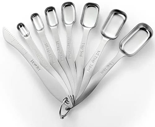 Outstanding Stainless Steel Measuring Spoons Set of 8 with Leveler Flexible