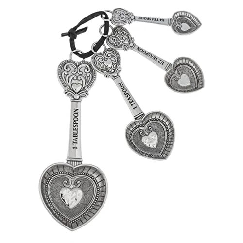 Elegant ER48885 Hearts Zinc Measuring Spoon Safe