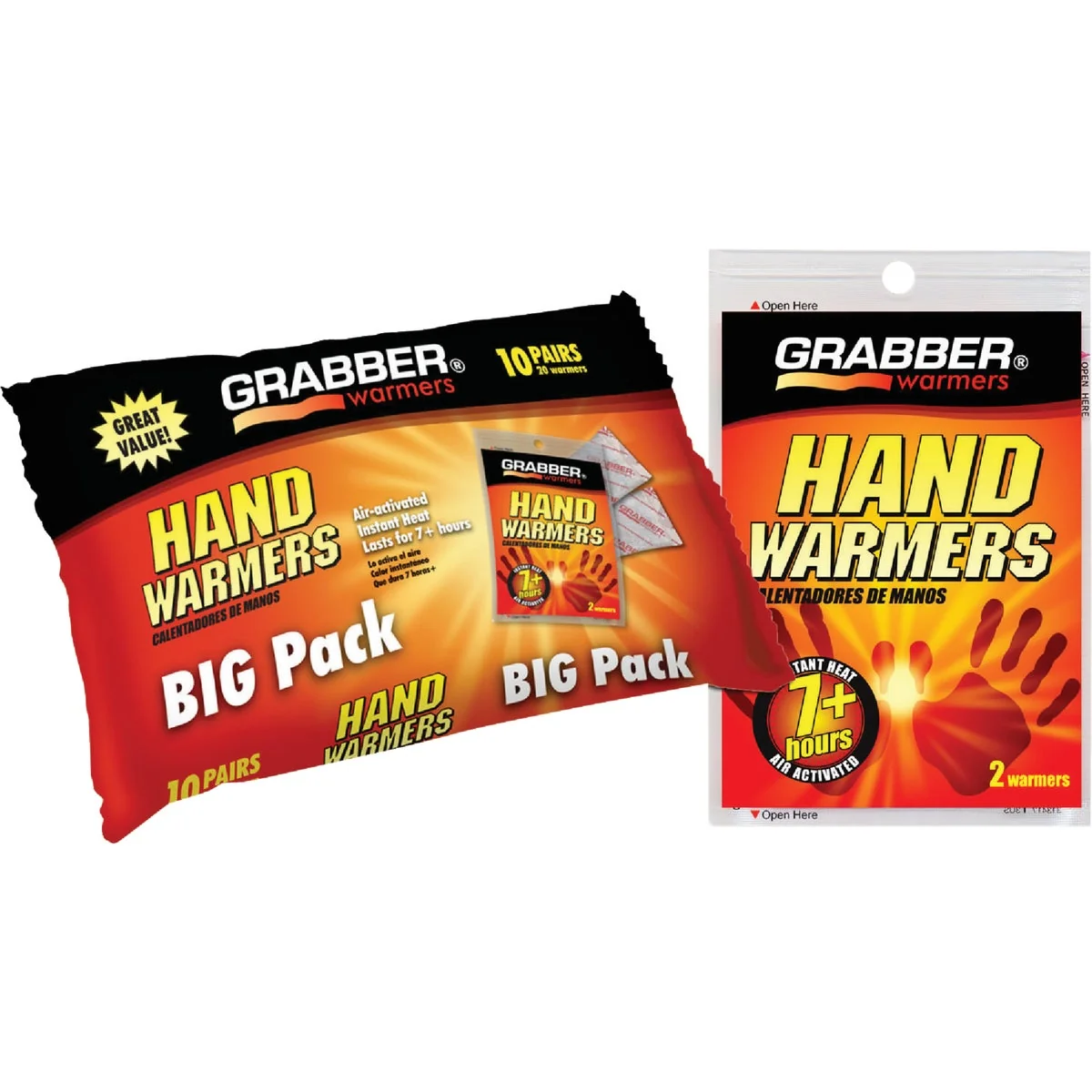 Original Design Grabber Disposable Hand Warmer 10-Pack Detailed
