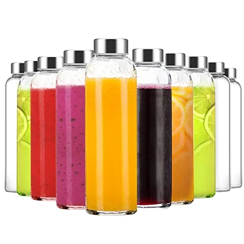 Soft Clear Glass Bottles with Lids Stylish