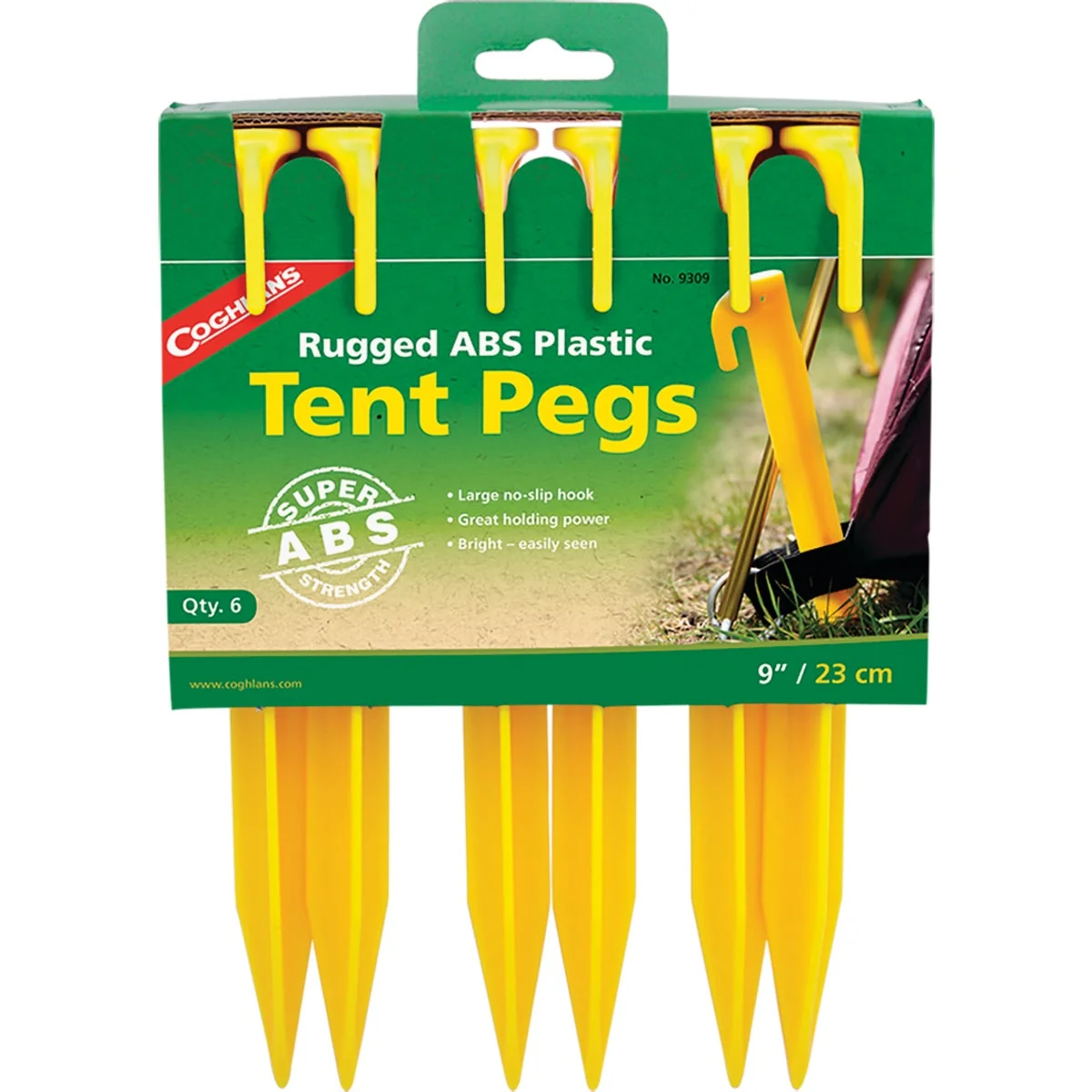 Easy-to-Use Coghlans 9 In. ABS Tent Peg 6-Pack Contemporary