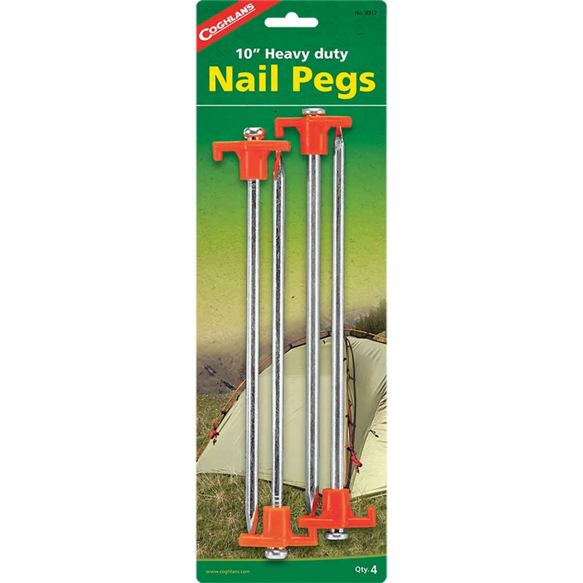 World-Class Coghlans 10 In. Steel Tent Nail Peg 4-Pack Smart