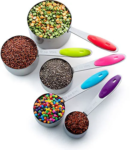 Smooth Stainless Steel Measuring Cups Set of 6 Original